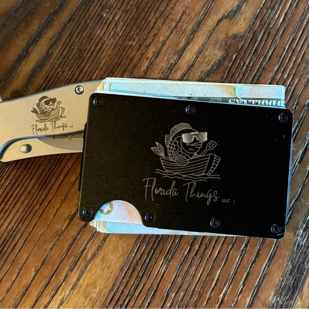 Florida Things black Metal Wallet RFID